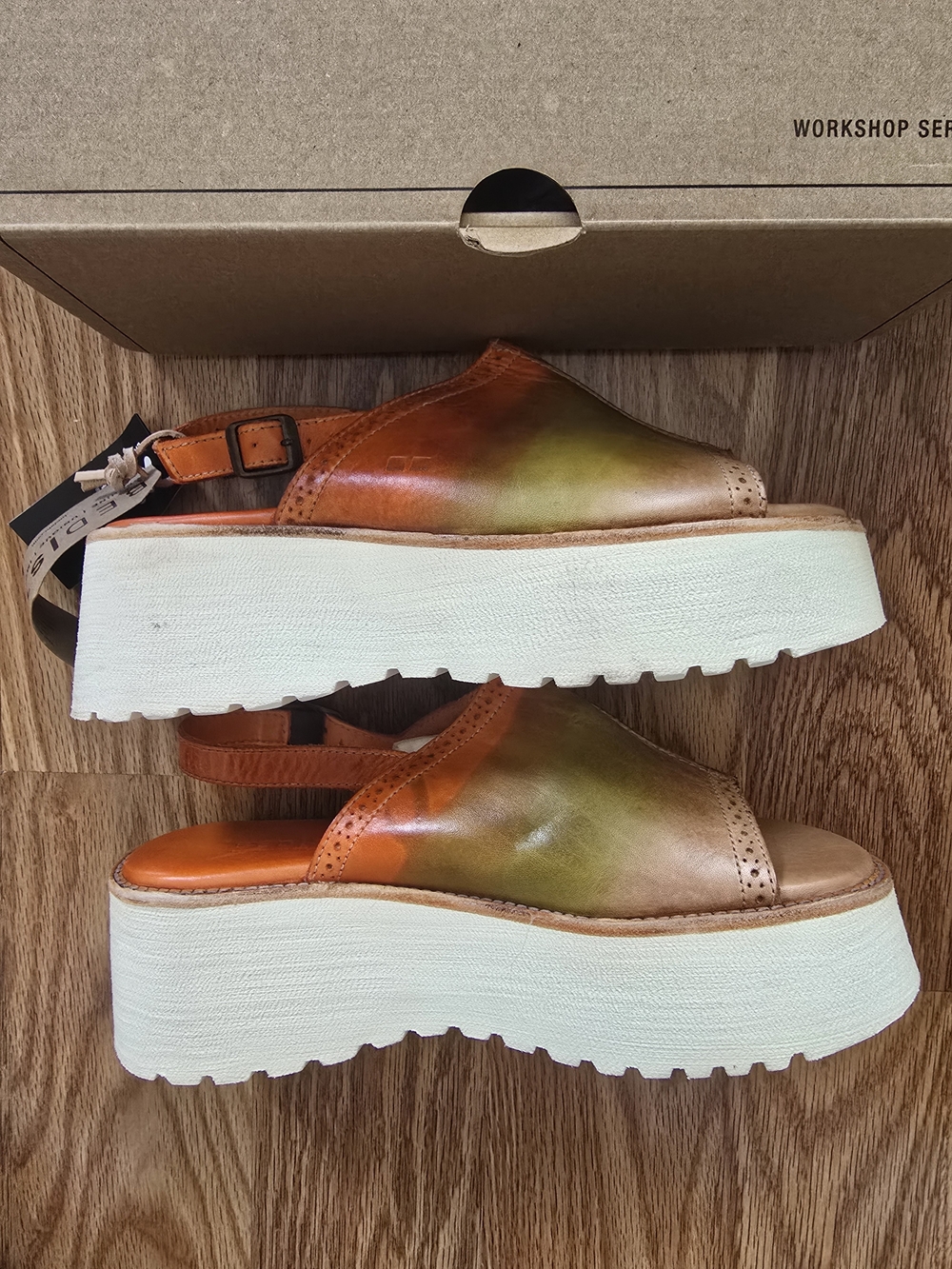 Womans Brand New Size 8.5 Bed|Stu LIBRARY MELON ID SANDALS. PLATFORM SANDAL 🤩 - Picture 13 of 16